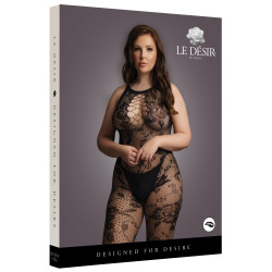 Le Désir Combinaison ouverte Grande Taille Flora - Noir